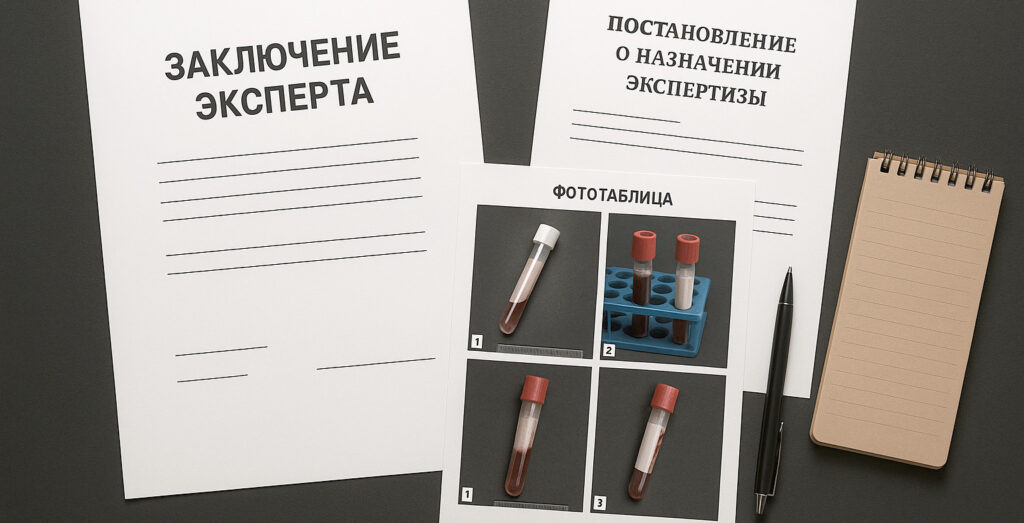 Документы для заказа рецензии на химическую экспертизу: заключение и постановление.