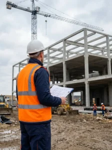 Александр Дмитриевич, судебный эксперт по строительно-технической экспертизе, на объекте строительства