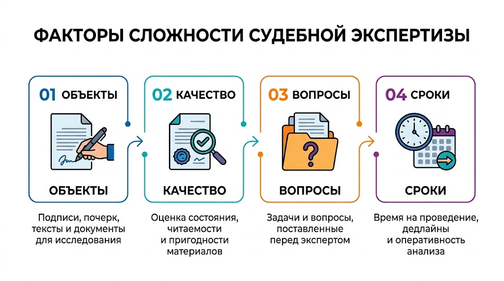 Факторы сложности при анализе почерка и подписи